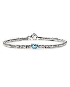 John Hardy John Hardy Sterling Silver Heishi Swiss Blue Topaz Bead Bracelet