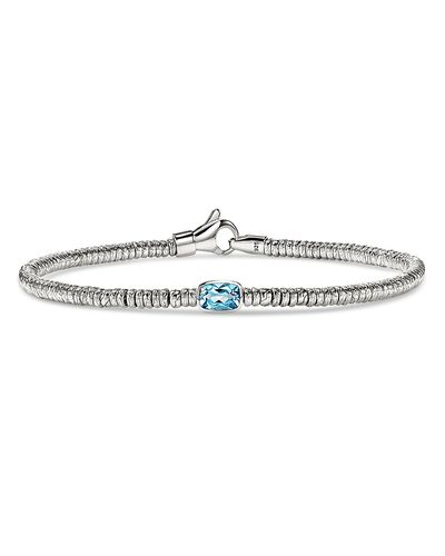John Hardy John Hardy Sterling Silver Heishi Swiss Blue Topaz Bead Bracelet