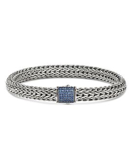 John Hardy John Hardy Sterling Silver Icon Blue Sapphire Pave Woven Link Bracelet