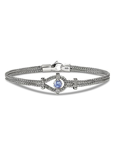 John Hardy John Hardy Sterling Silver Icon Gemstone & Diamond Woven Link Bracelet
