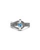John Hardy John Hardy Sterling Silver Icon Swiss Blue Topaz Halo Woven Ring - 1