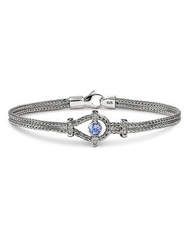 John Hardy John Hardy Sterling Silver Icon Tanzanite & Diamond Double Woven Link Bracelet