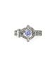 John Hardy John Hardy Sterling Silver Icon Tanzanite & Diamond Halo Chain Ring - 1