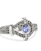John Hardy John Hardy Sterling Silver Icon Tanzanite & Diamond Halo Chain Ring - 4