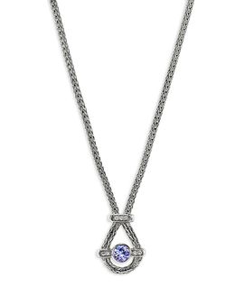John Hardy John Hardy Sterling Silver Icon Tanzanite & Diamond Halo Pendant Necklace, 16-18