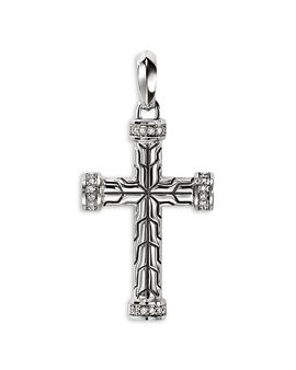 John Hardy John Hardy Sterling Silver Jh Essential Diamond Cross Pendant, 0.09 tcw