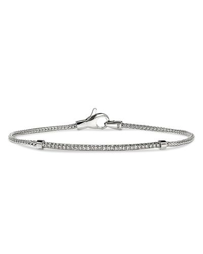 John Hardy John Hardy Sterling Silver Jh Essentials Diamond Bar Woven Bracelet, 0.24 tcw