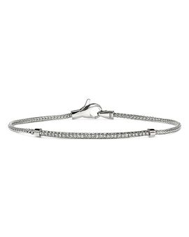 John Hardy John Hardy Sterling Silver Jh Essentials Diamond Pave Bar Chain Link Bracelet, 0.24 tcw