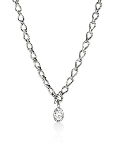 John Hardy John Hardy Sterling Silver Jh Lovestruck Lab Grown Diamond Solitaire Surf Link Toggle Necklace, 18