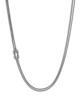 John Hardy John Hardy Sterling Silver Love Knot Double Chain Necklace, 16-18