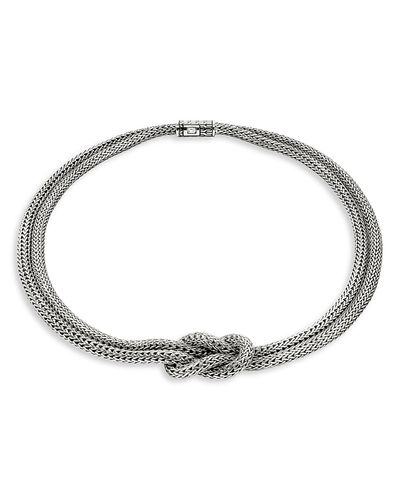 John Hardy John Hardy Sterling Silver Love Knot Double Strand Chain Necklaces