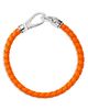 John Hardy John Hardy Sterling Silver Men's Orange Leather Woven Bracelet - 3