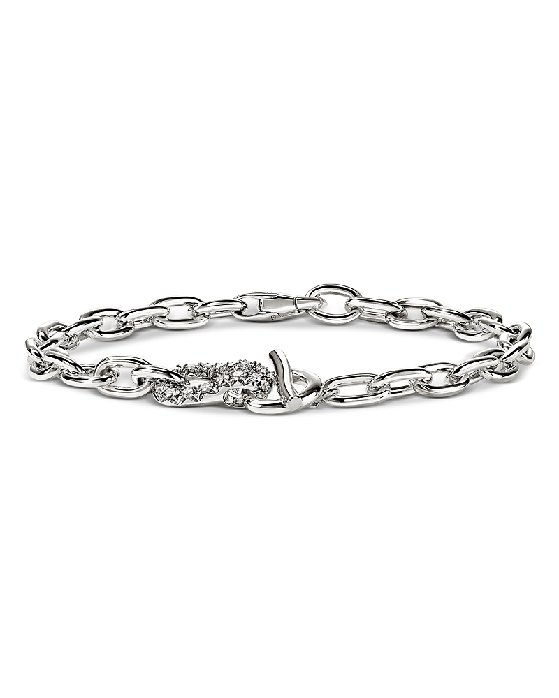 John Hardy John Hardy Sterling Silver Surf Diamond Chain Link Bracelet, 0.44 tcw