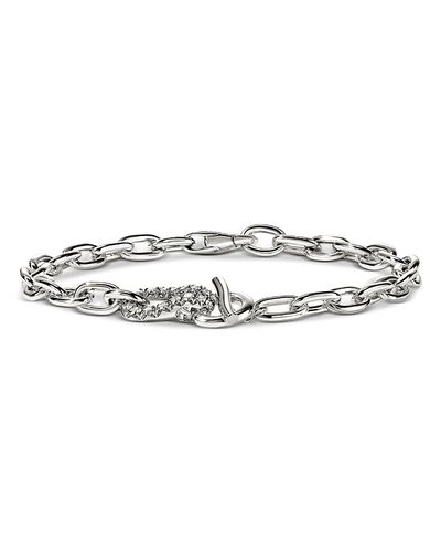 John Hardy John Hardy Sterling Silver Surf Diamond Chain Link Bracelet, 0.44 tcw