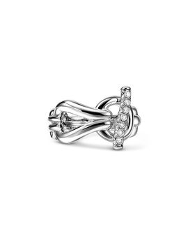 John Hardy John Hardy Sterling Silver Surf Diamond Sculptural Ring, 0.17 tcw
