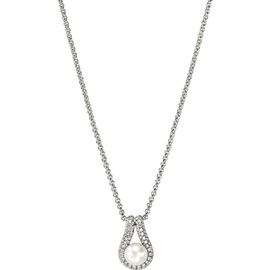 John Hardy John Hardy Surf Pendant Necklace, Sterling Silver, Freshwater Pearl, Diamonds 