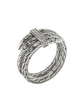 John Hardy Women's Chain Classic Spear Double Coil Sterling Silver & 0.12 TCW Diamond Ring