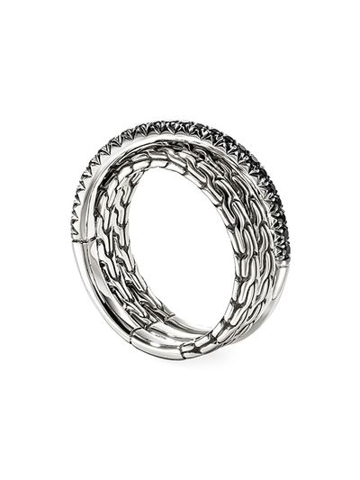 John Hardy Women's JH Essentials Sterling Silver & Black Sapphire Crossover Ring
