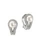 John Hardy Women's Surf Sterling Silver, Cultured Freshwater Pearl & 0.31 TCW Diamond Earrings - 1