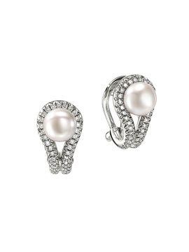 John Hardy Women's Surf Sterling Silver, Cultured Freshwater Pearl & 0.31 TCW Diamond Earrings