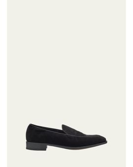 John Lobb Men's Bill Velvet Penny Loafers