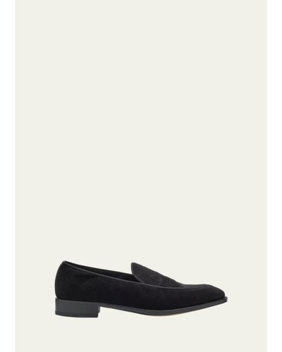 John Lobb Men's Bill Velvet Penny Loafers