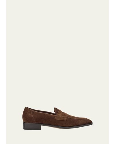 John Lobb Men's James Suede Penny Loafers