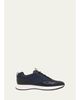 John Lobb Men's Laced Stream Leather and Nylon Sneakers - 1