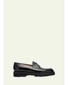 John Lobb Men's Lopez Leather Penny Loafers