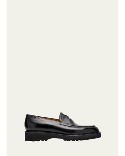 John Lobb Men's Lopez Leather Penny Loafers