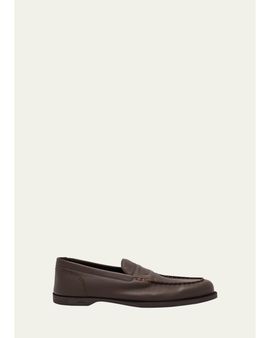 John Lobb Men's Pace Grained Leather Penny Loafers