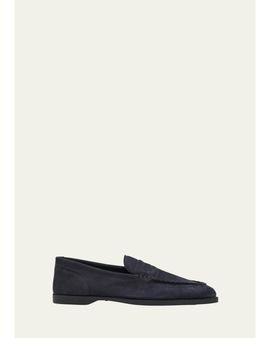 John Lobb Men's Pace Nubuck Leather Penny Loafers