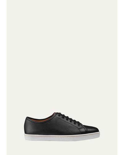 John Lobb Men's Textured Leather Low-Top Sneakers