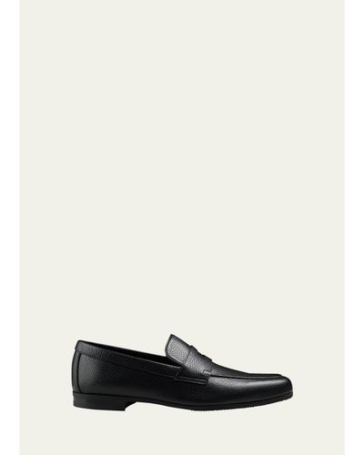 John Lobb Men's Thorne Soft Textured Leather Penny Loafers