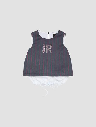John Richmond x Eva Leah John Richmond x Eva Leah Girl's Little Girl's & Girl's Embellished Striped Sleeveless Top