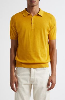 John Smedley John Smedley Elias Sea Island Cotton & Cashmere Polo Sweater (Nordstrom Exclusive)