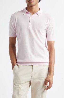 John Smedley John Smedley Roth Solid Sweater Polo