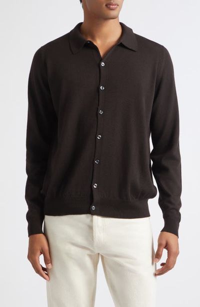 John Smedley John Smedley Tibor Sea Island Cotton Long Sleeve Polo