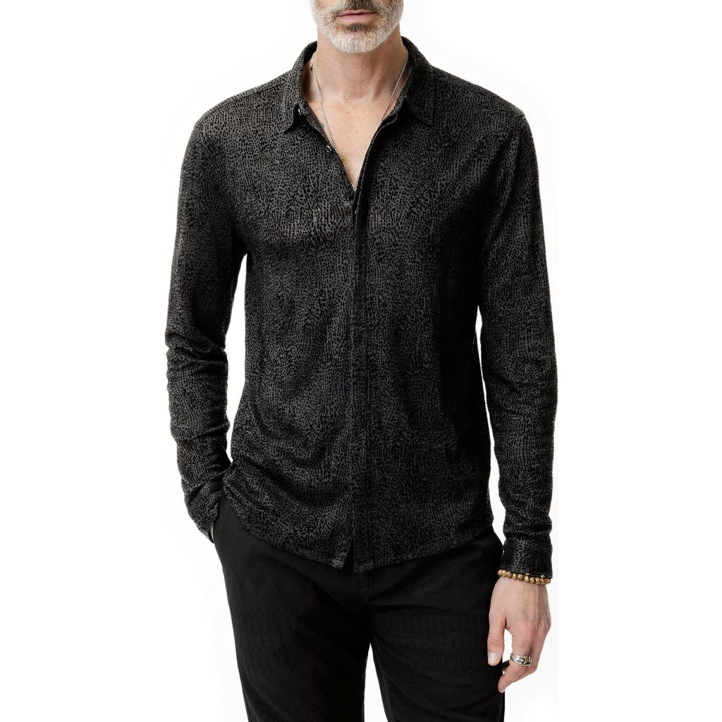 John Varvatos John Varvatos Carrilho Regular Fit Knit Linen Button-Up Shirt