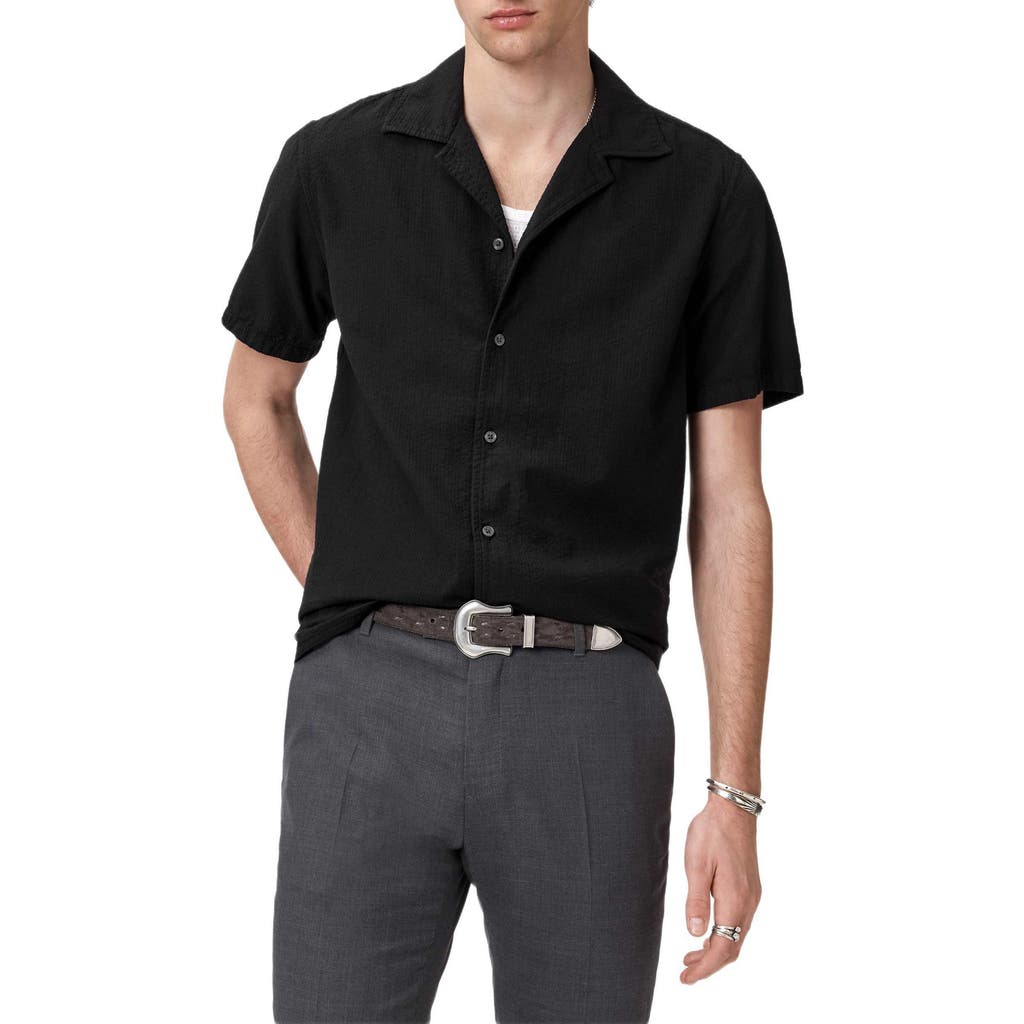 John Varvatos John Varvatos Cotton Seersucker Camp Shirt