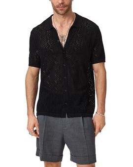 John Varvatos John Varvatos Emil Short Sleeve Pointelle Sweater Shirt
