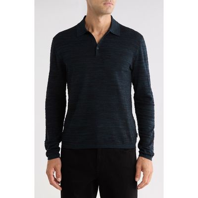 John Varvatos John Varvatos Hughs Long Sleeve Marl Stitch Polo