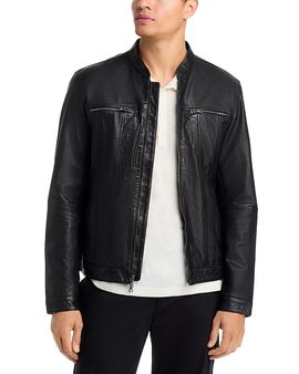 John Varvatos John Varvatos Kurt Zip Leather Jacket