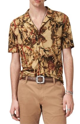 John Varvatos John Varvatos Marula Linen Short Sleeve Camp Shirt