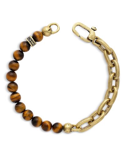 John Varvatos John Varvatos Men's Brass Tiger Eye Artisan Chain Link Bracelet