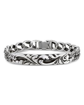 John Varvatos John Varvatos Men's Sterling Silver Gothic Design Link Bracelet