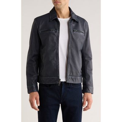 John Varvatos John Varvatos Nicholas Burnished Sheepskin Leather Jacket