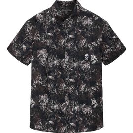 John Varvatos John Varvatos Sean Leaf Print Short Sleeve Linen Button-Up Shirt