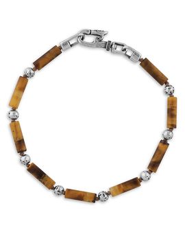 John Varvatos John Varvatos Sterling Silver Tiger Eye Bead Bracelet