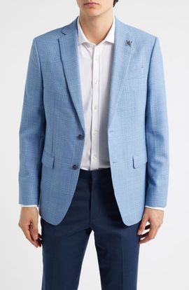 John Varvatos Star USA John Varvatos Star USA Bleecker Windowpane Plaid Wool Blend Sport Coat